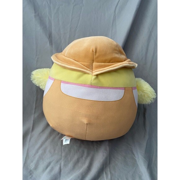 Squishmallows 13 1/2" Aimee Chick Overalls Gardener Kellytoy Easter Spring Hat - Picture 7 of 9